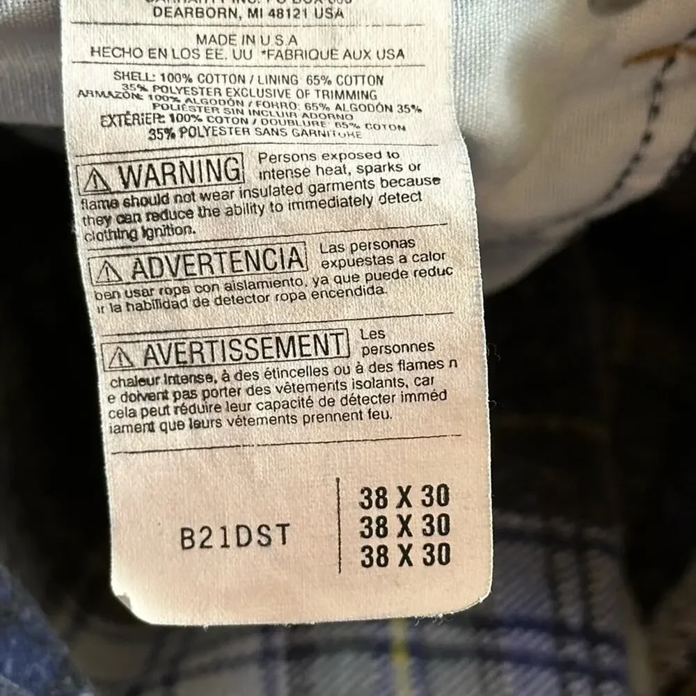 CARHARTT RELAXED FIT FLANNEL-LINED 5-POCKET JEANS 38x30 38